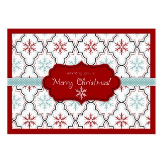 Retro Snowflakes Gift Tag 2 Business Card