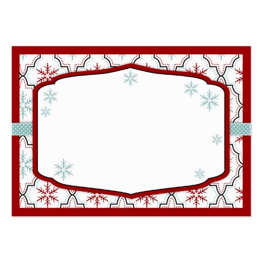 Retro Snowflakes Gift Tag 2 Business Card (back side)