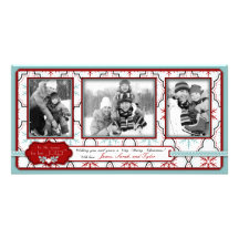 Retro Snowflakes Photo Card Trio
