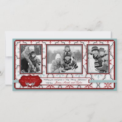 Retro Snowflakes Photo Card Trio