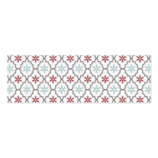 Retro Snowflakes Skinny Gift Tag Business Card Template (back side)