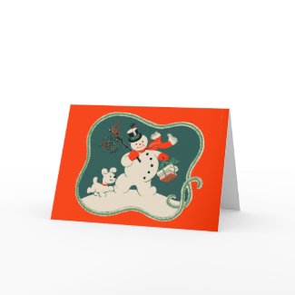 Retro Snowman card