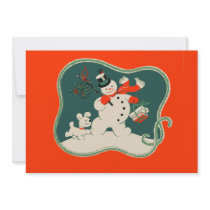 Retro Snowman invitations
