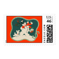 Retro Snowman Stamp