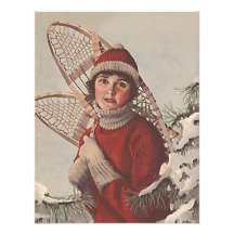 Retro Snowshoer's Winter Fun Party Invitation