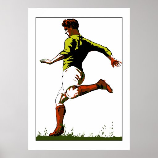 Retro soccer football vector art print Zazzle