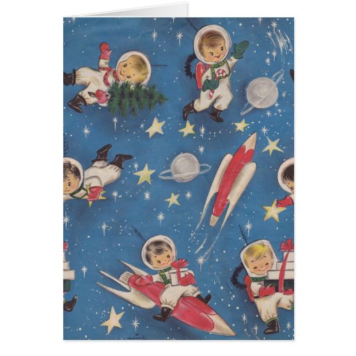 Retro SpaceAge Christmas Card Zazzle