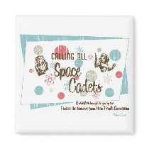 Retro 'Space Cadets' Refrigerator Magnet