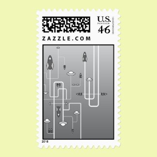 Retro Space Flight stamp