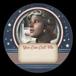 Retro Space Pilot Name Tag Stickers