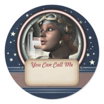 Retro Space Pilot Name Tag Stickers