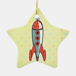 retro space rocket ornaments