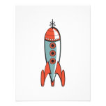 retro space rocket personalized invitation