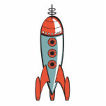 retro space rocket