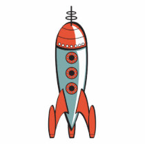 retro space rocket photo sculptures
