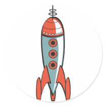 retro space rocket stickers by doonidesigns retro space rocket stickers