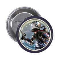 Retro Spaceman Round Button