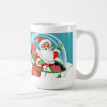 Retro Spaceship Santa Christmas Mug (full wrap) mugs
