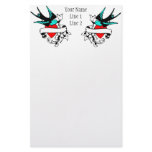 Retro Sparrow Tattoo Binder Stationery Paper
