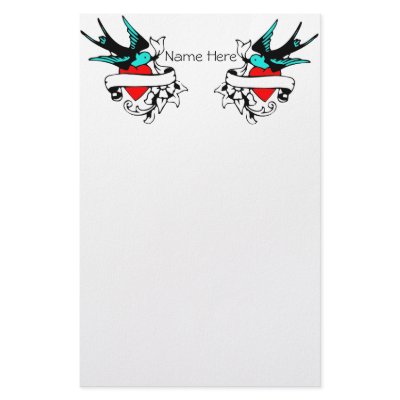 Retro Sparrow Tattoo Binder Customized Stationery by CannibalCouture