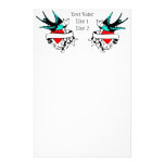Retro Sparrow Tattoo Binder Stationery Paper