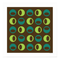 Retro Spheres on Brown Square poster posters by mazarakes Retro Spheres on Brown Square poster posters