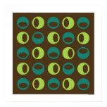 Retro Spheres on Brown Square poster