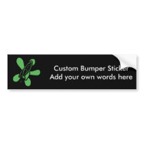 Retro Splat Rocket Black Green bumper stickers