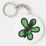 Retro Splat Rocket Black Green Keychains