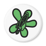 Retro Splat Rocket Black Green magnets