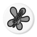 Retro Splat Rocket Black Grey magnets