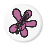 Retro Splat Rocket Black Pink magnets