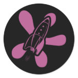 Retro Splat Rocket Black Pink stickers