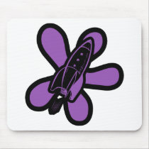 Retro Splat Rocket Black Purple mousepads