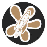Retro Splat Rocket White Orange stickers