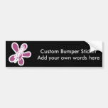 Retro Splat Rocket White Pink Bumper Stickers