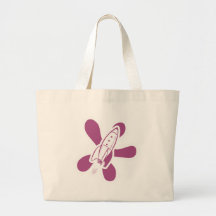 Retro Splat Rocket White Pink Tote Bag