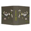 Retro spring flowers + love birds binders