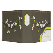 Retro spring flowers + love birds binder