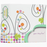 Retro spring flowers with polka dots 3 ring binders