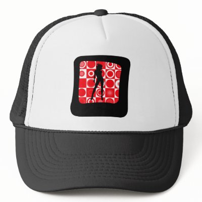 Retro Squared Red Mesh Hat by GiggleSnorts