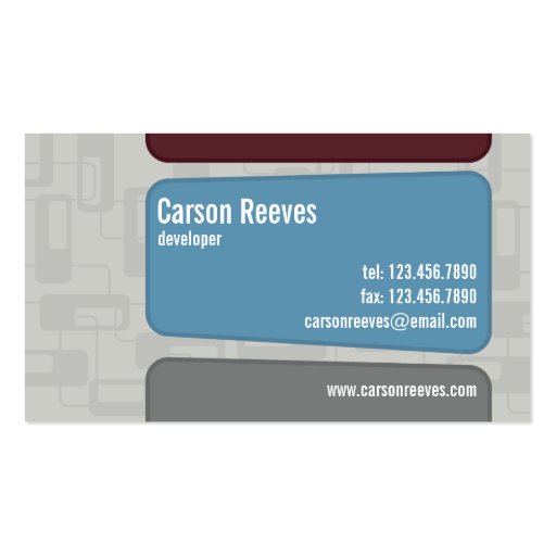 Retro Squared - Style 1 Business Card Templates (front side)