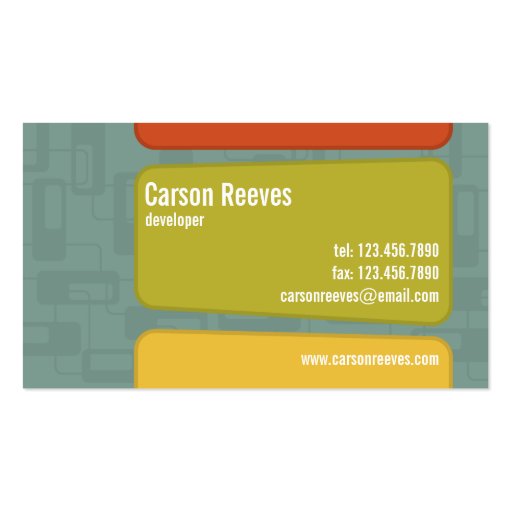 Retro Squared - Style 6 Business Cards (front side)