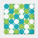 Retro Squares Blue Magnet