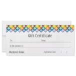 Retro Squares Bright Gift Certificate Rack Card