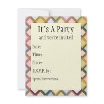 Retro Squares Invitation by Pen_And_Ink Retro Squares Invitation