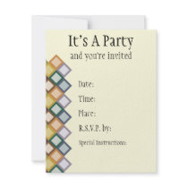 Retro Squares Invitation by Pen_And_Ink Retro Squares Invitation