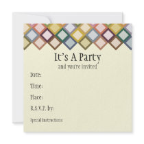 Retro Squares Invitation by Pen_And_Ink Retro Squares Invitation