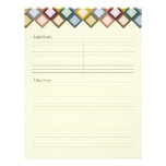 Retro Squares Recipe Letterhead