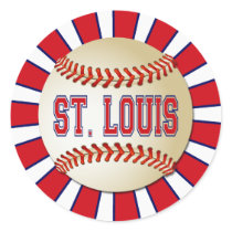 RETRO ST LOUIS BASEBALL ROUND STICKERS